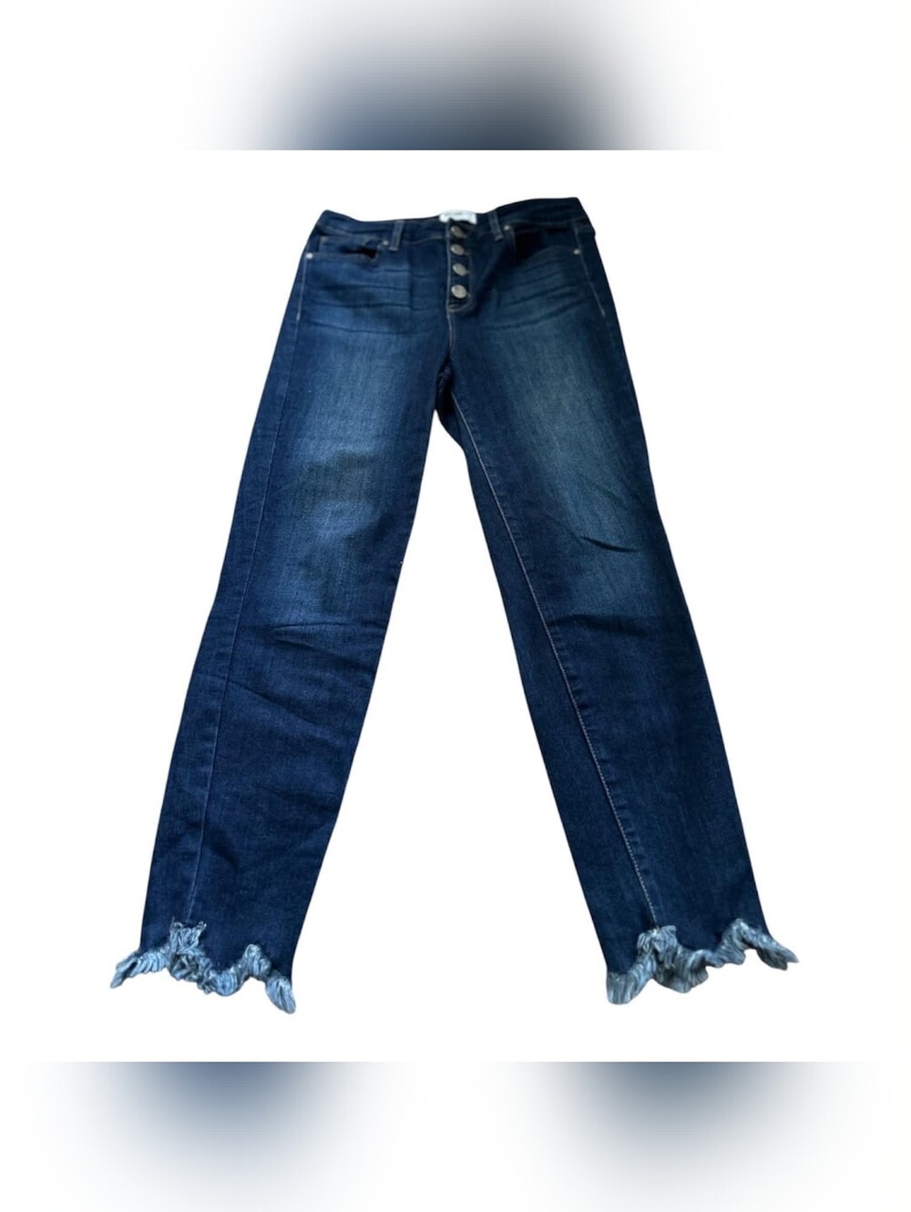 William Rast Dark Indigo Ankle Jeans with Frayed Hem
